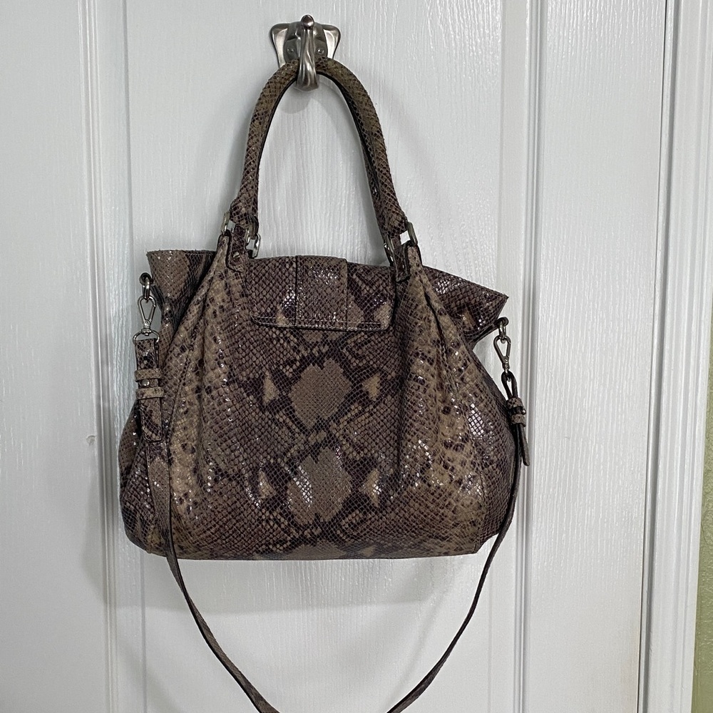 MICHAEL Michael Kors Brown Snakeskin-Print Satchel - Picture 6 of 16